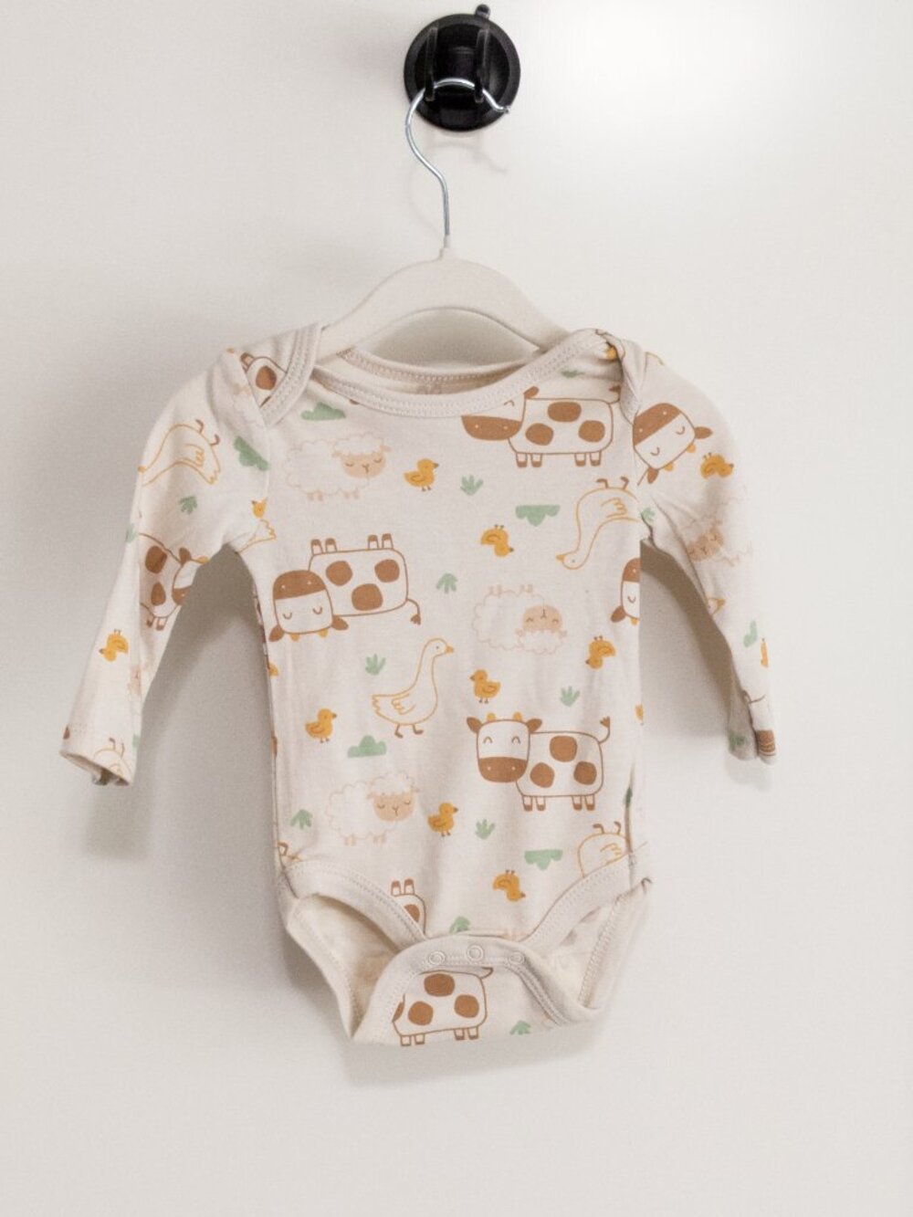 Baby Views Cow Farm Animal Onesie Unisex 3-6 Months Long Sleeve Cotton Blend